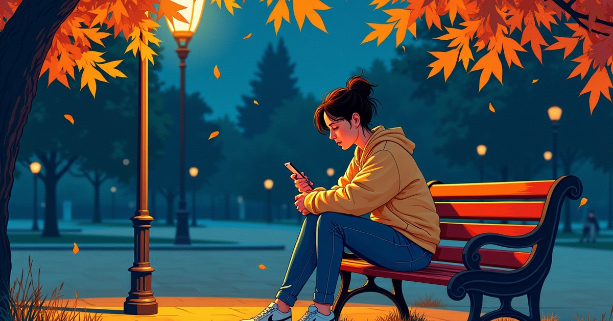 Woman sitting alone on bench anxiously checking phone, illustrating anxious attachment in relationships