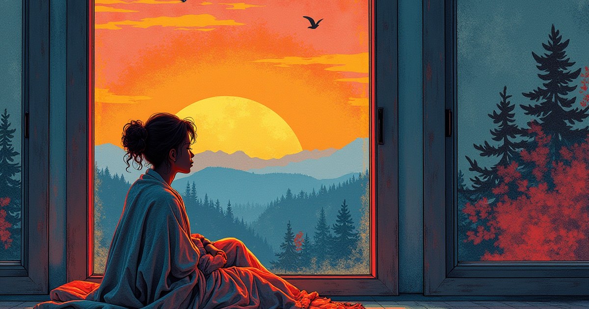 Person sitting alone by window in thoughtful mood, representing body changes during a sexual dry spell.