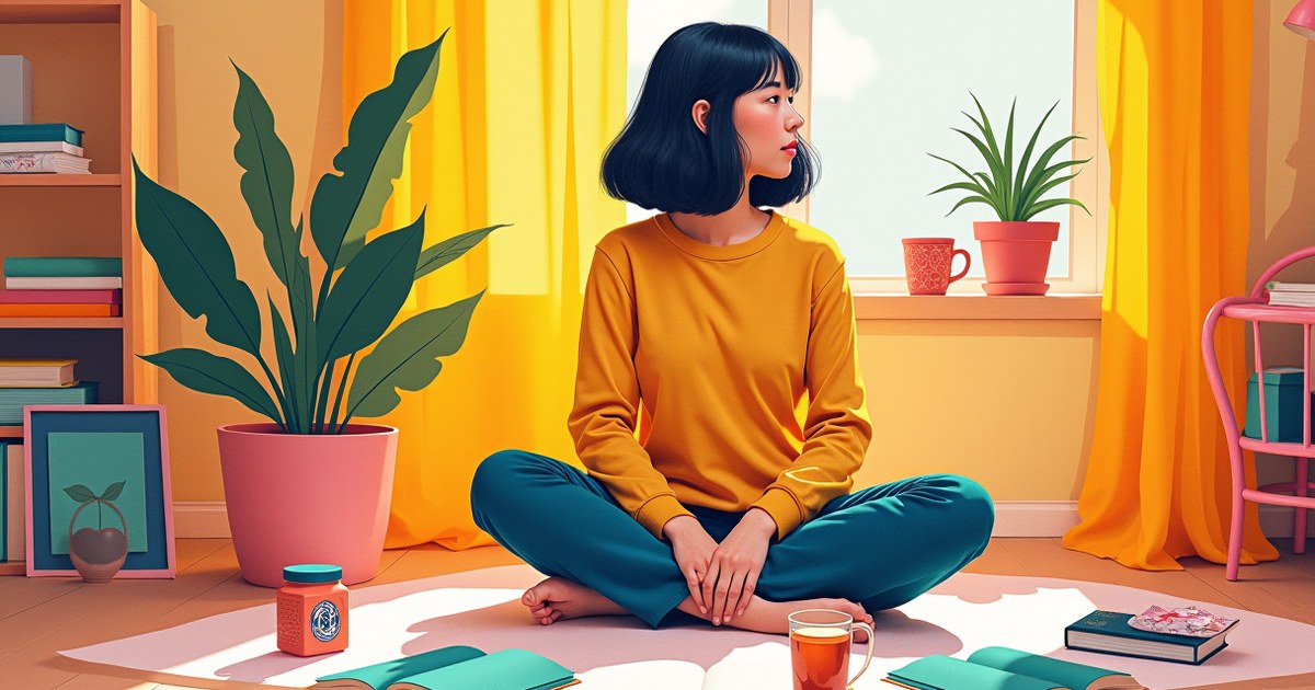 Young adult journaling about sexual wellness habits in a bright, calm bedroom setting